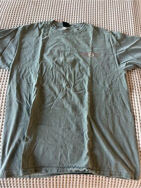 Men's Short Sleeve Crew T-Shirt in Olive Green with Chest Emblem